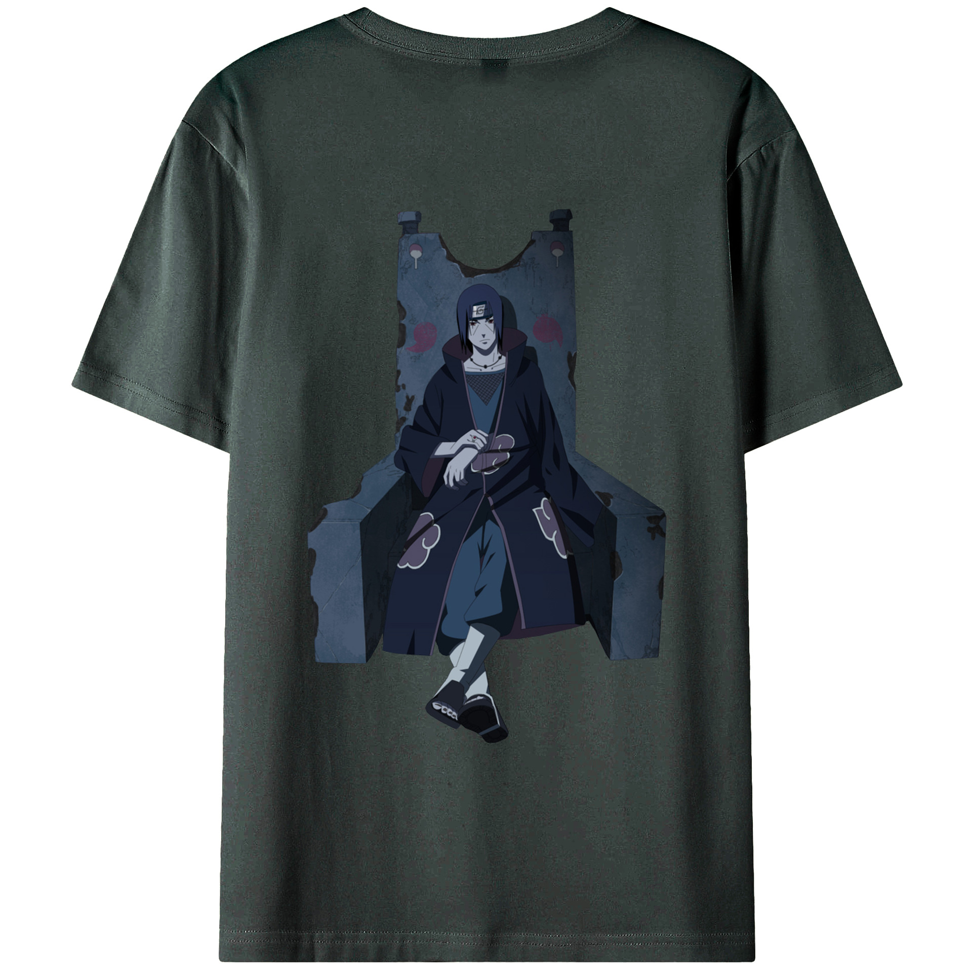 （画像用） NARUTO -ナルト- うちは イタチ Uchiha Itachi 綿100％ メンズ半袖Tシャツ（バックプリント） 通気性